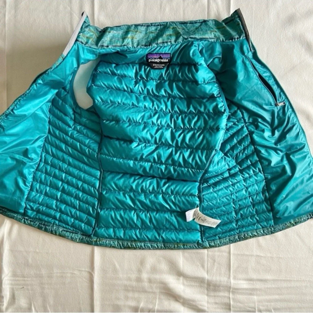 Patagonia Women's Down Sweater Vest Puffer Goose Down Fill Elwha Ikat Size Small